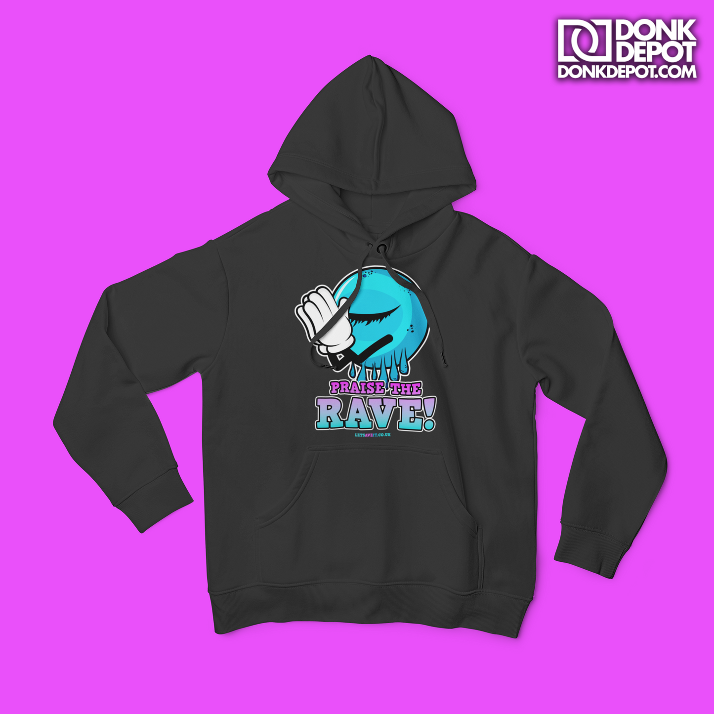 Lets Ave It Praise The Rave Front Logo Unisex Hoodie (Black)