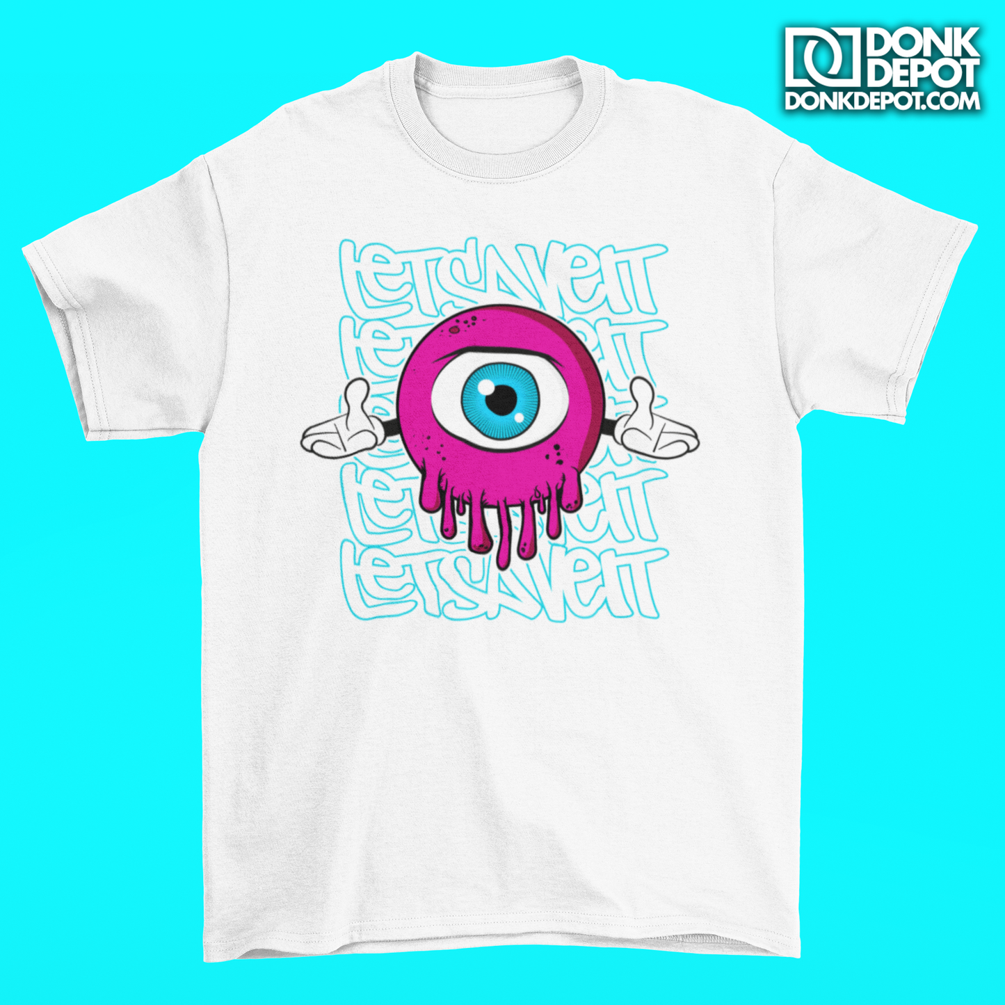 Lets Ave It Eye Ball T-Shirt Front Logo (White)