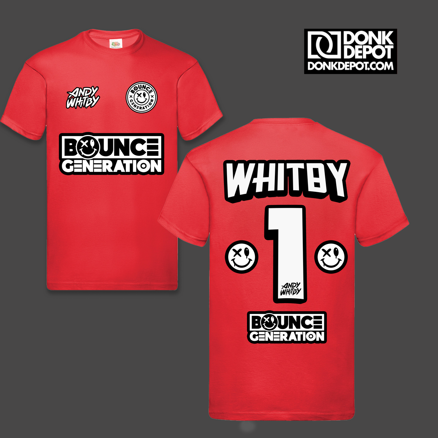 Kids Bounce Generation Football Style T Shirt (Red)