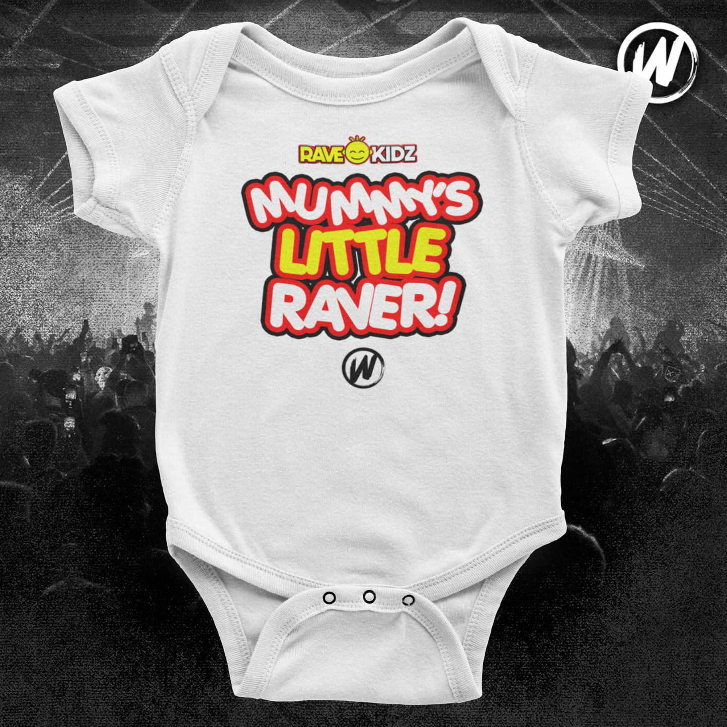 Rave Kidz - Mummy's Little Raver Bodysuit (White)