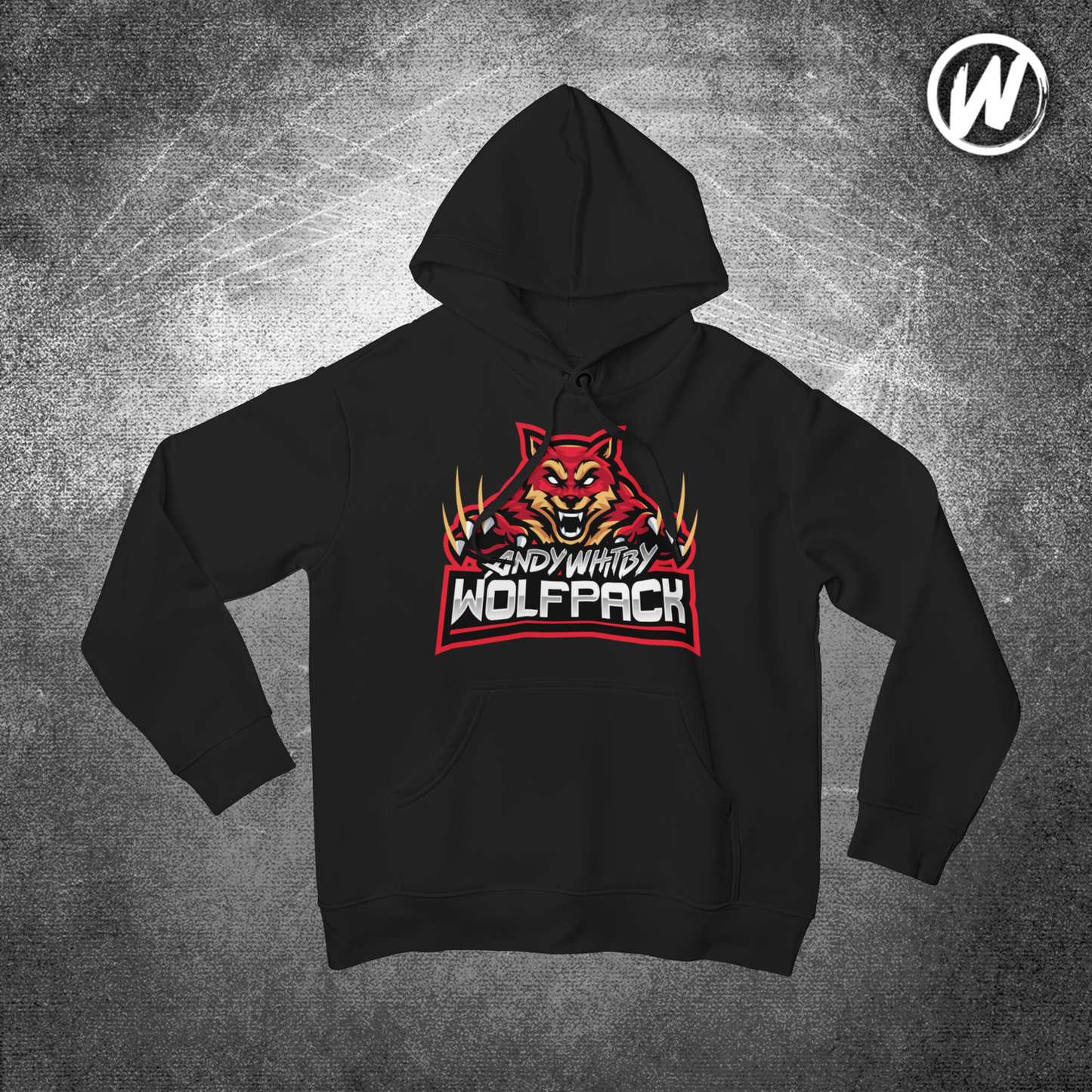 Wolfpack Black Hoodie (Red logo)