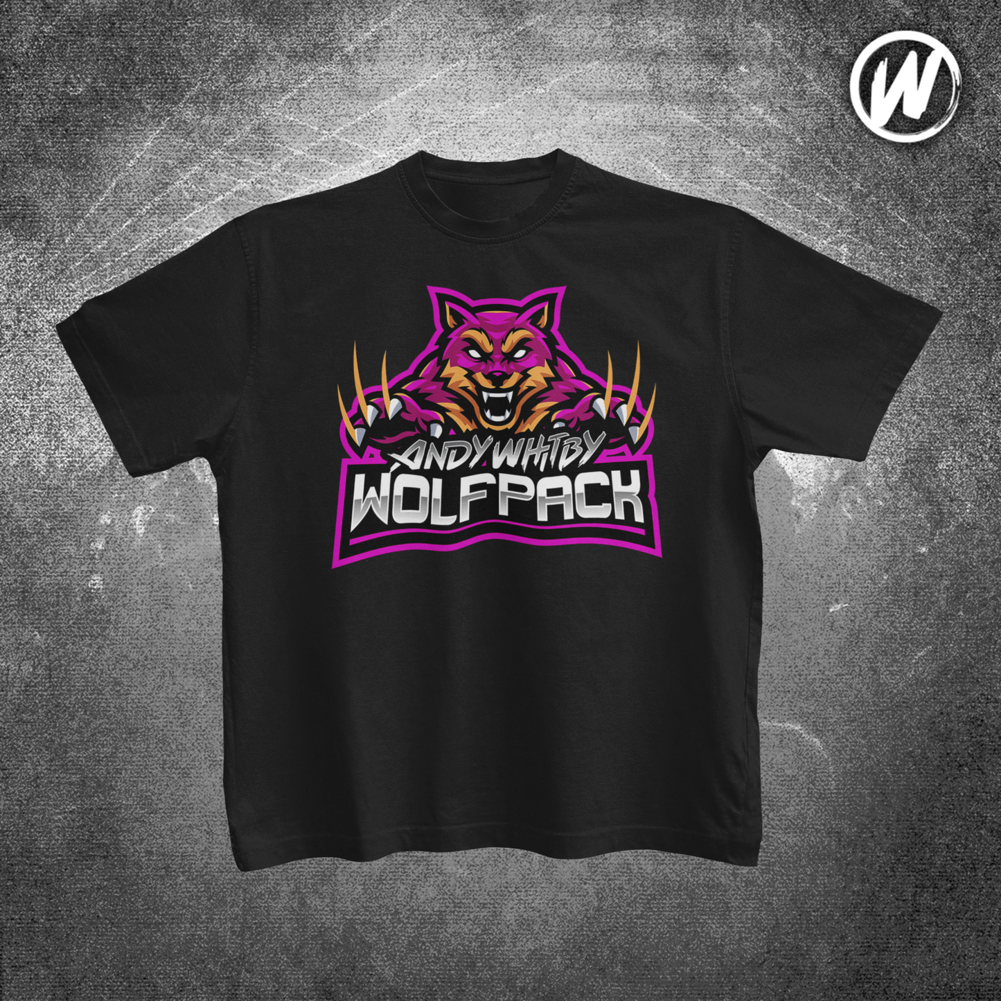 WOLFPACK Black unisex tshirt (Pink logo)
