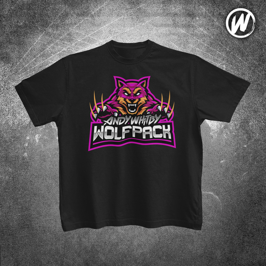 WOLFPACK Black unisex tshirt (Pink logo)