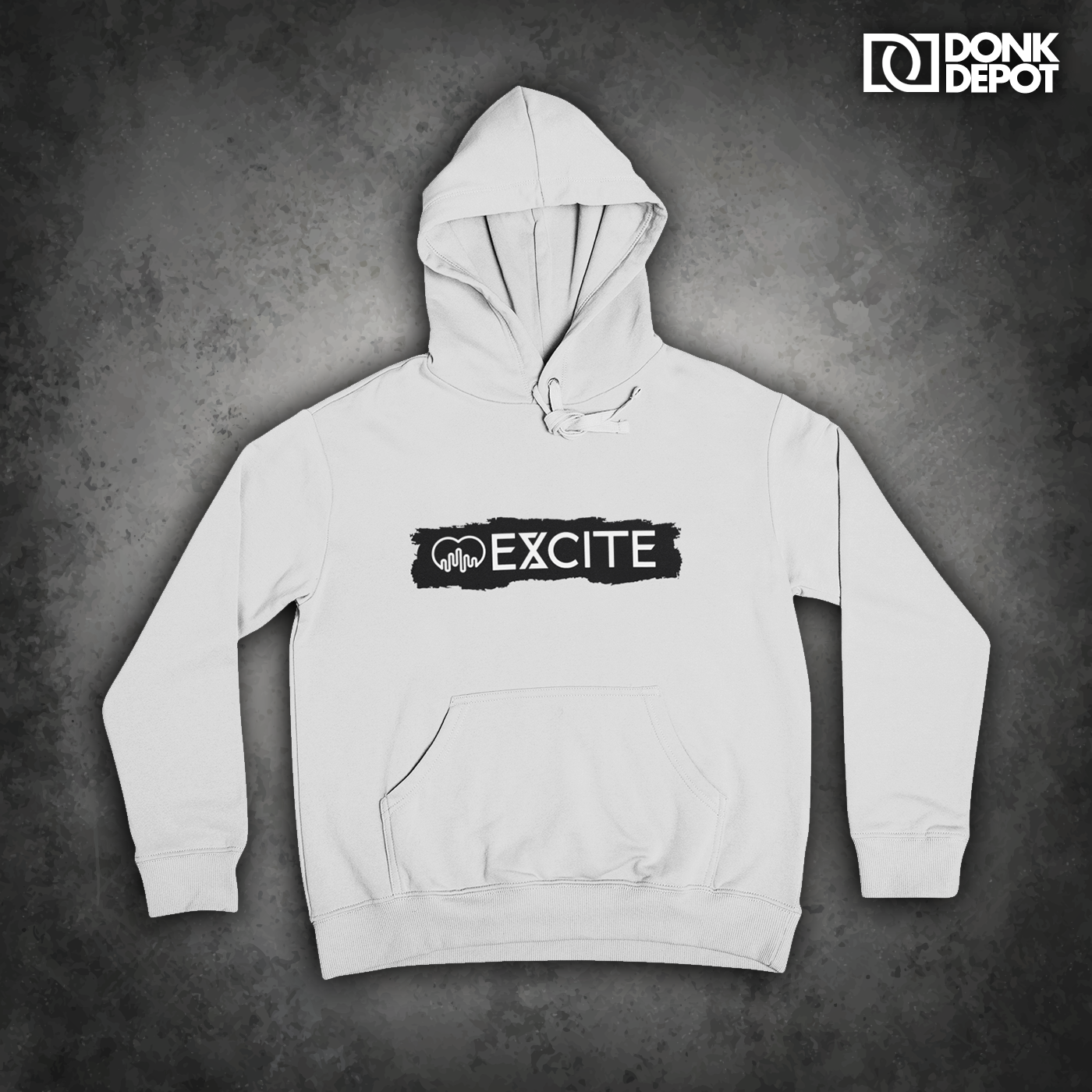Excite Grey unisex Hoodie (Black Logo)