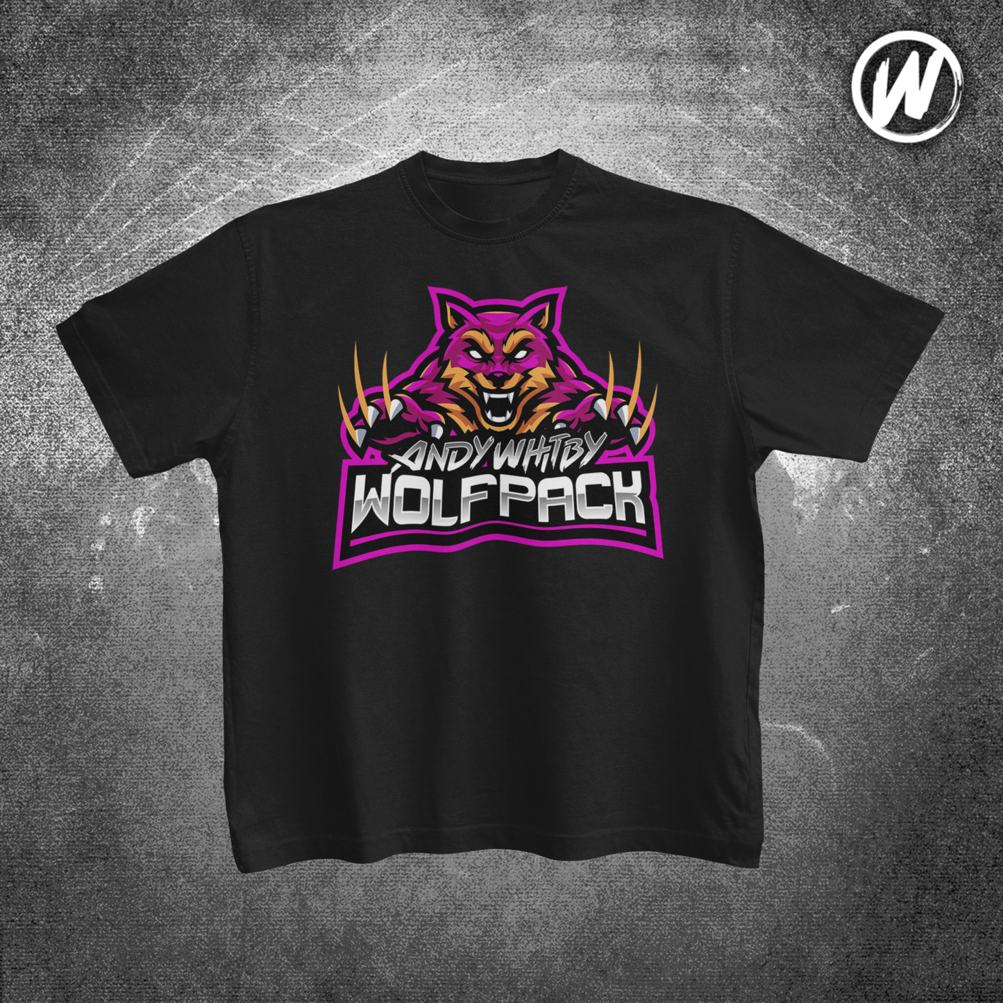 Wolfpack Black t-shirt (Pink logo)