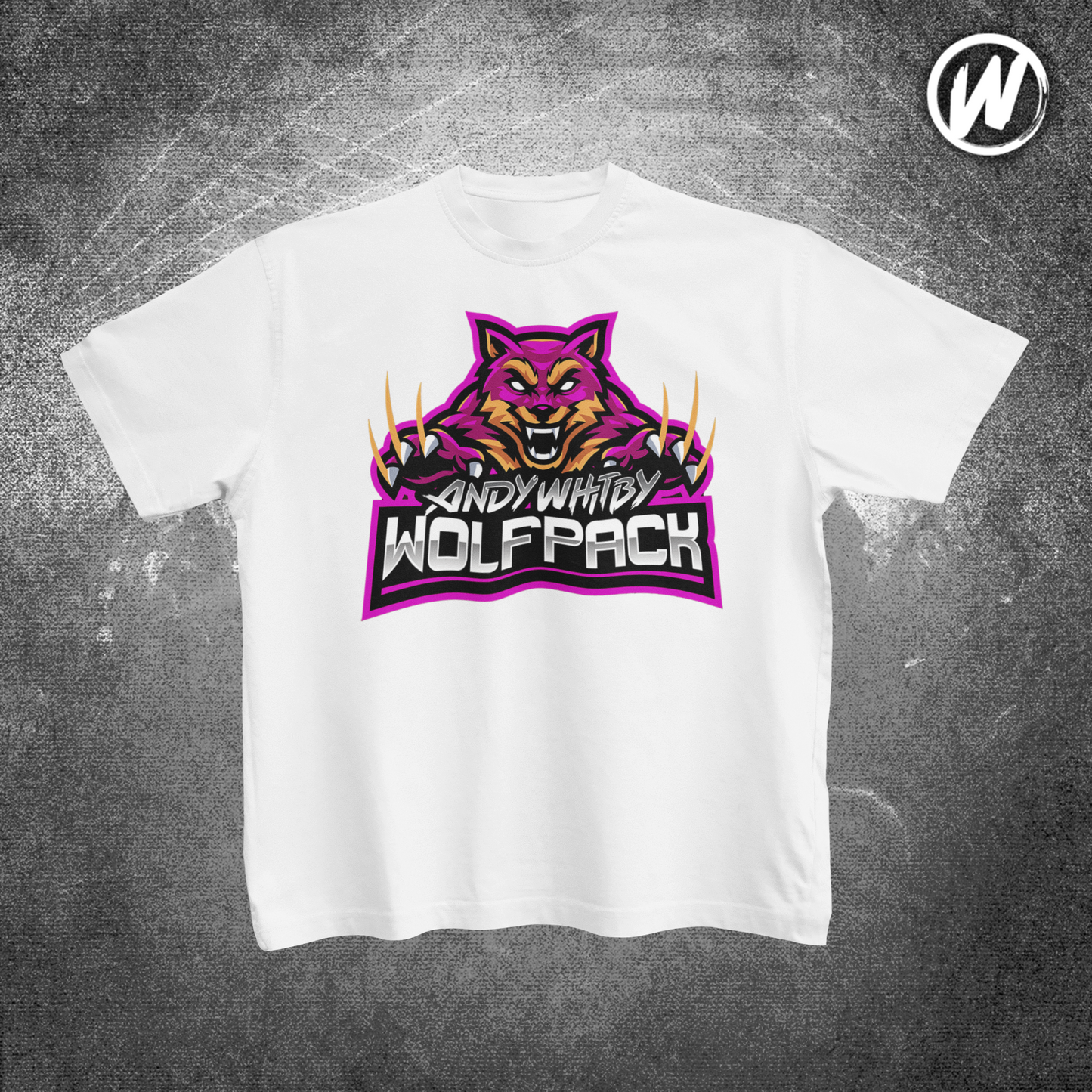 Wolfpack White t-shirt (Pink logo)